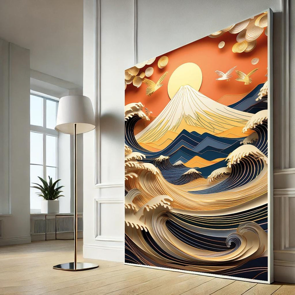 Great Wave off Kanagawa Canvas Print – Framed Hokusai Japanese Art