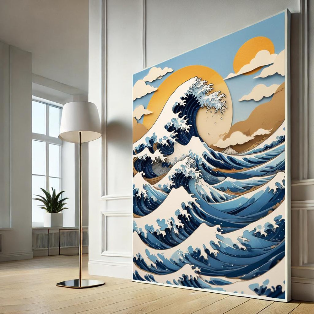 The Great Wave off Kanagawa Canvas Print - Framed Hokusai Japanese Wall Art