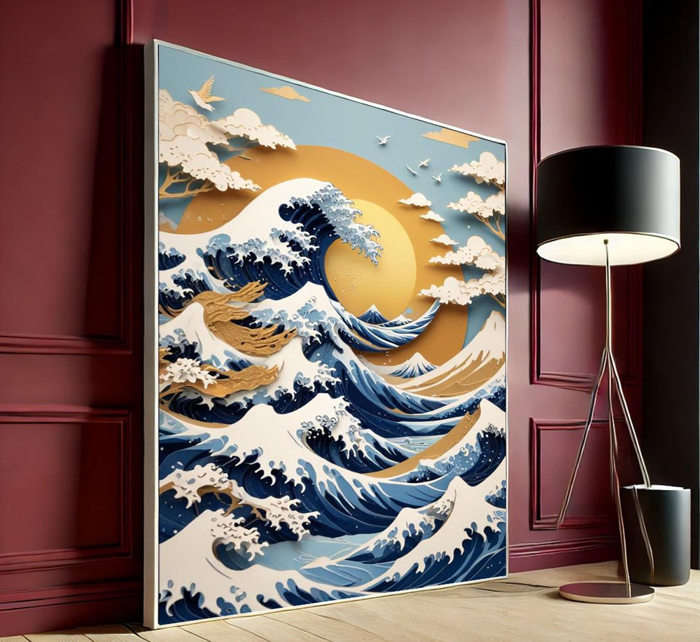Great Wave off Kanagawa Canvas Print – Framed Hokusai Japanese Wall Art
