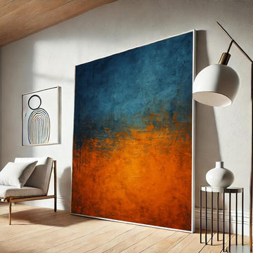 Mark Rothko Style Abstract Canvas Print, Blue and Orange Color Field Art
