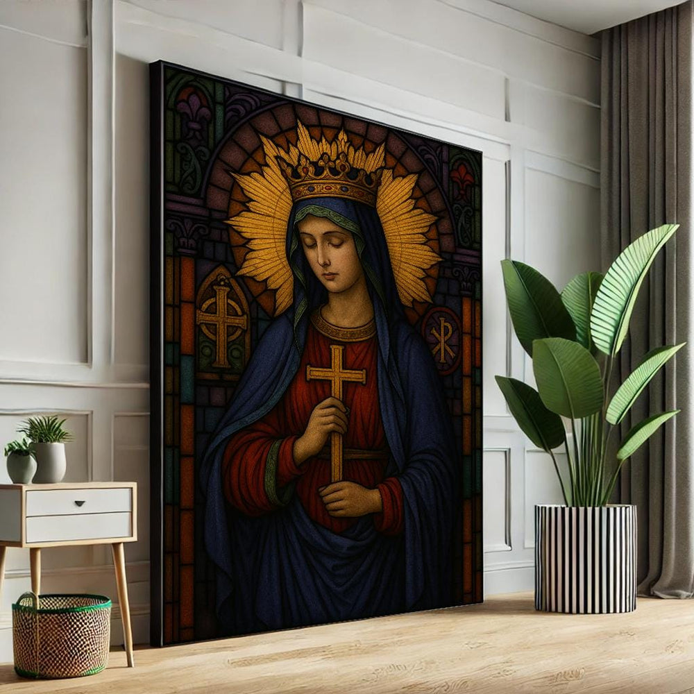 Virgin Mary Canvas Art, Catholic Icon, Religious Home Decor