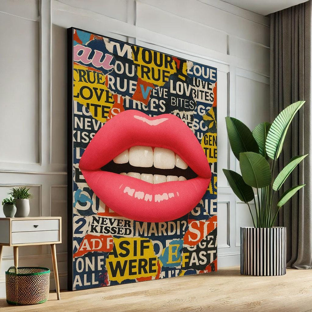 Pop Art Lips Canvas Print | Bold Retro Wall Decor