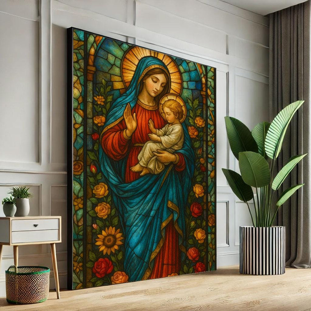 Virgin Mary and Child Canvas Print | Spiritual Art
