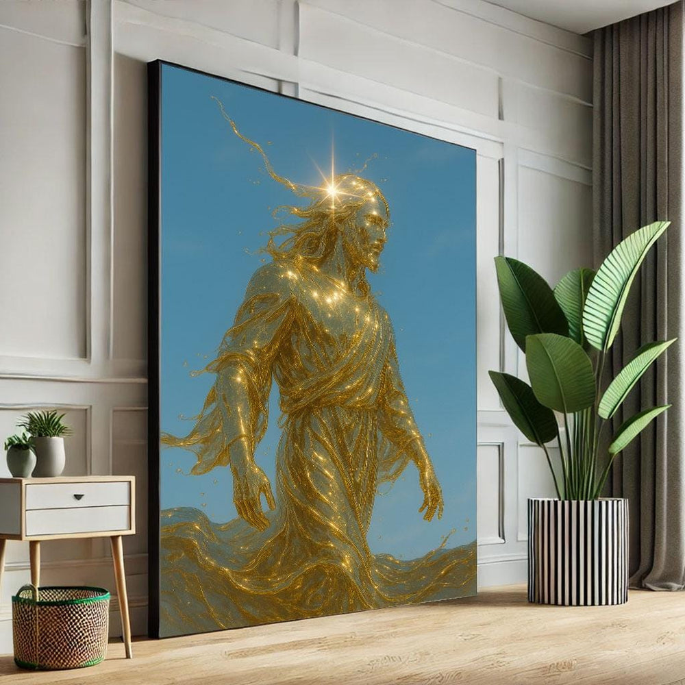 Golden Jesus Canvas Print | Radiant Spiritual Decor