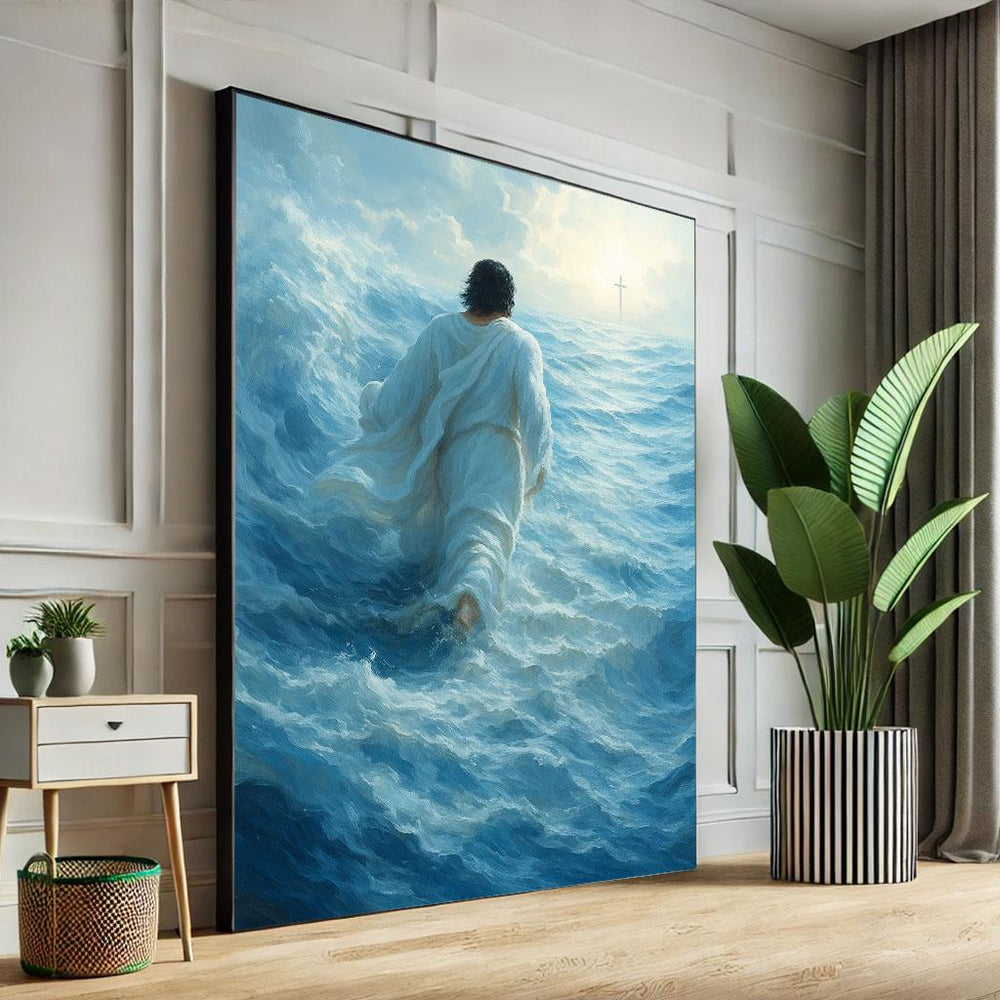 Jesus Walking on Water Canvas Print | Religious Wall Art