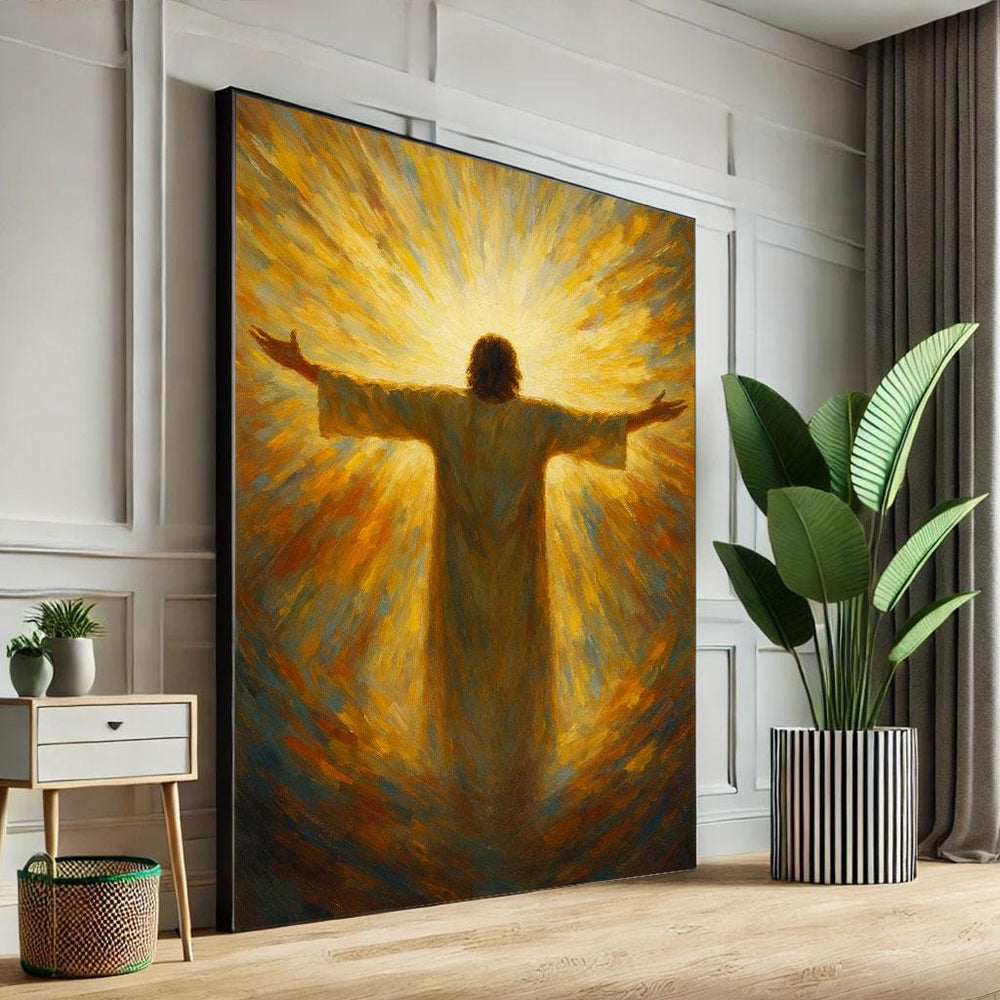 Radiant Jesus Canvas Print, Spiritual Wall Art, Living Room Decor