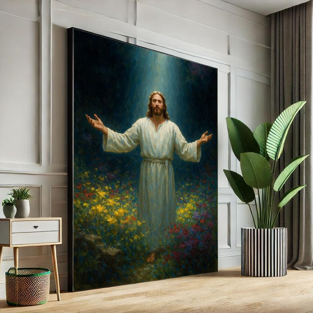 Radiant Jesus Canvas Print, Inspirational Art