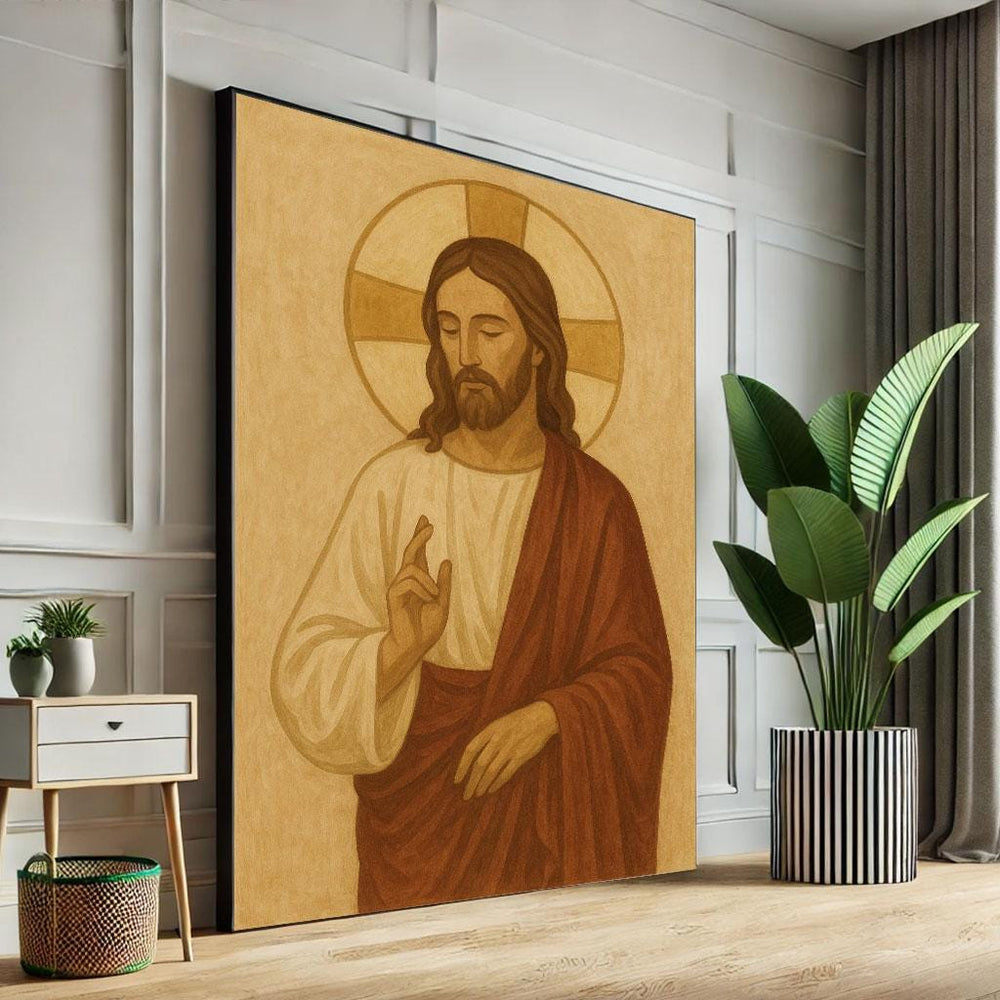 Radiant Jesus Canvas Art Print, Spiritual Wall Decor