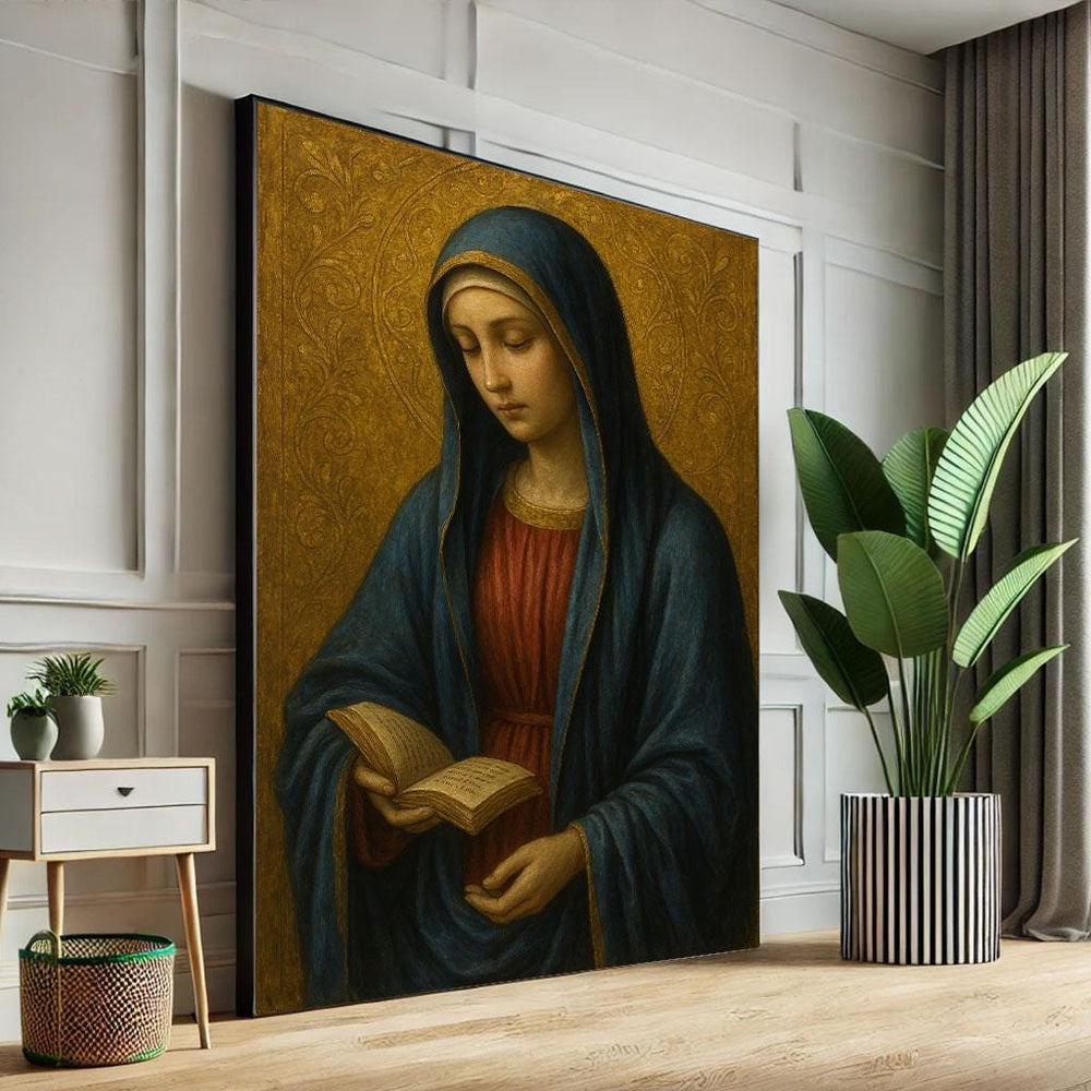 Virgin Mary Canvas Print, Serene Religious Wall Art