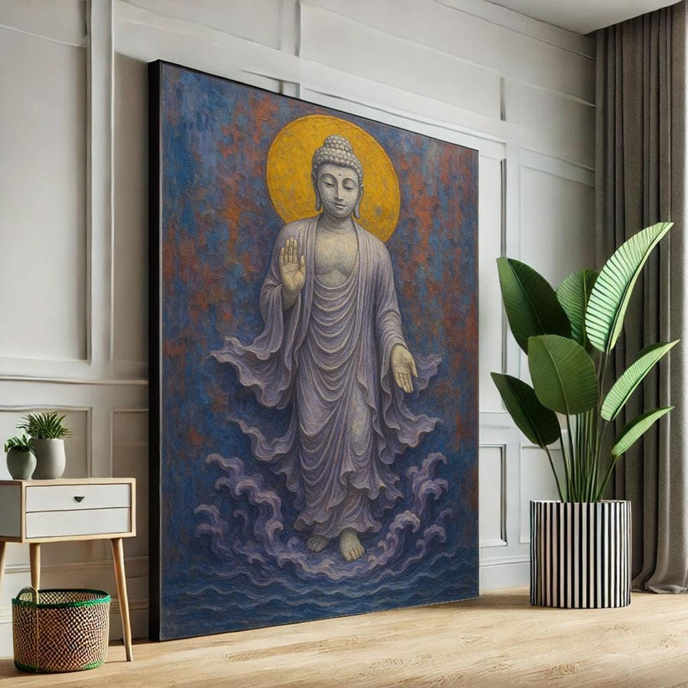 Serene Buddha Canvas Art Print, Tranquil Meditation Decor