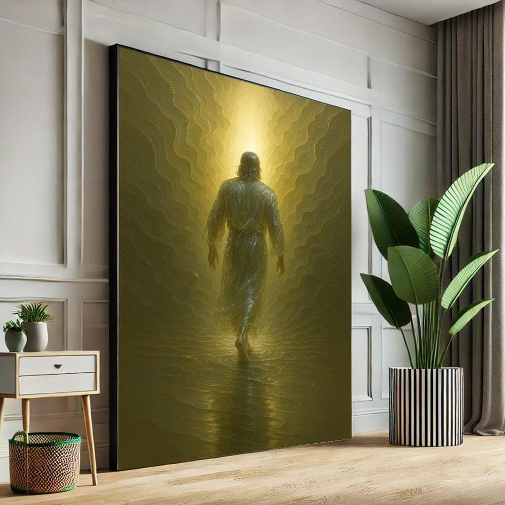 Radiant Jesus Canvas Print, Spiritual Living Room Decor