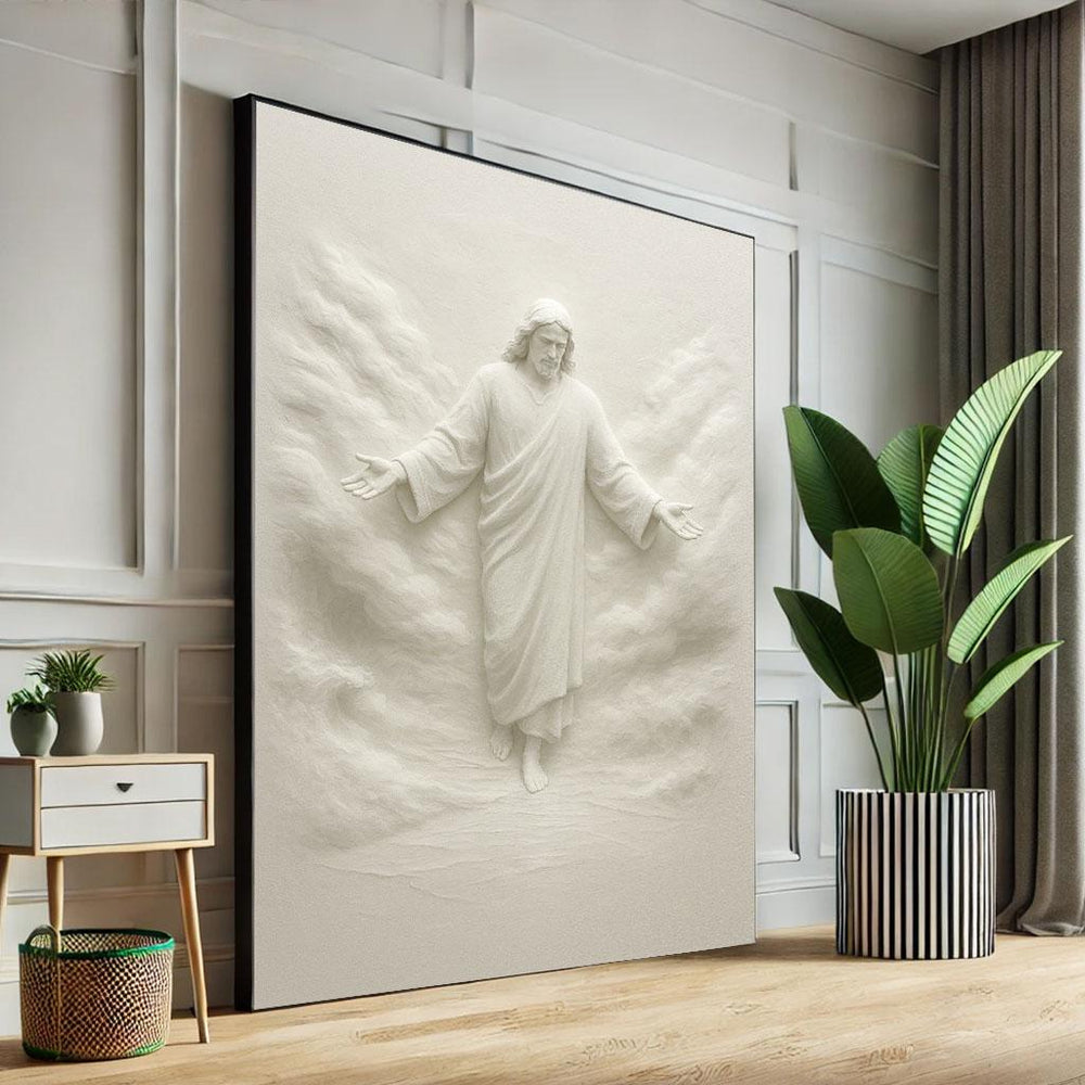 Radiant Jesus Canvas Print, Serene Christian Wall Art