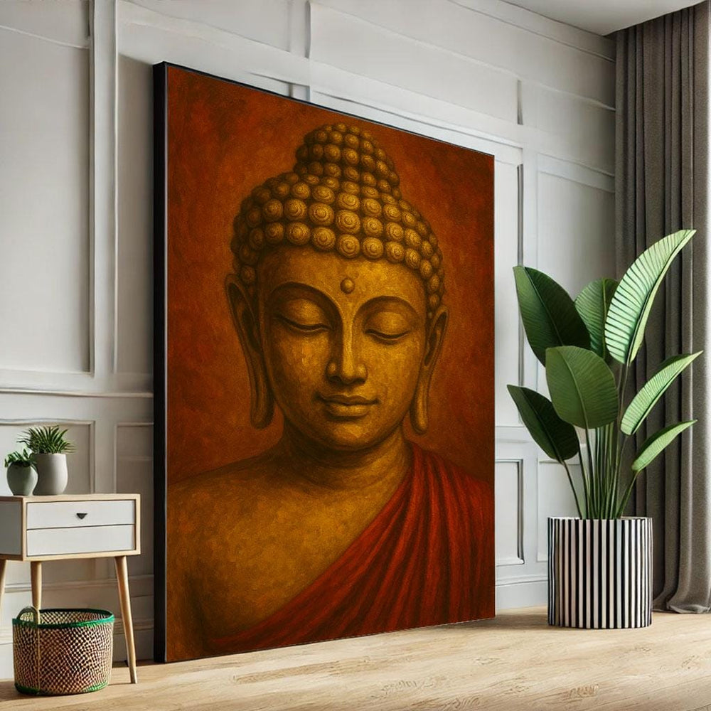 Tranquil Buddha Canvas Print, Zen Spiritual Wall Art
