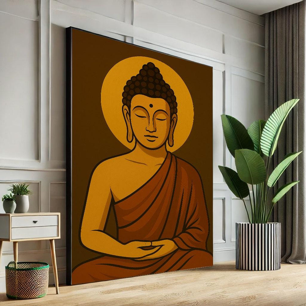 Buddha Meditation Canvas Print, Minimalist Zen Decor