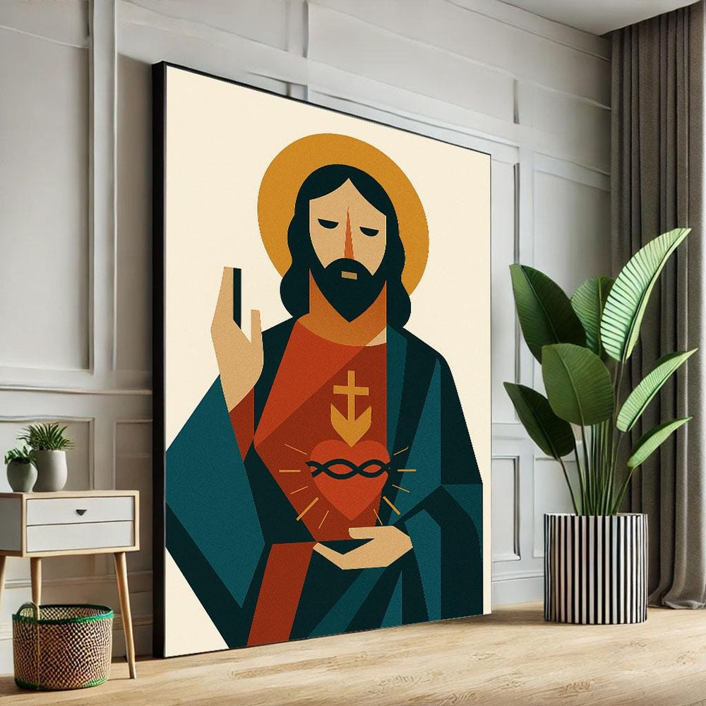 Jesus Canvas Print, Modern Spiritual Living Room Decor