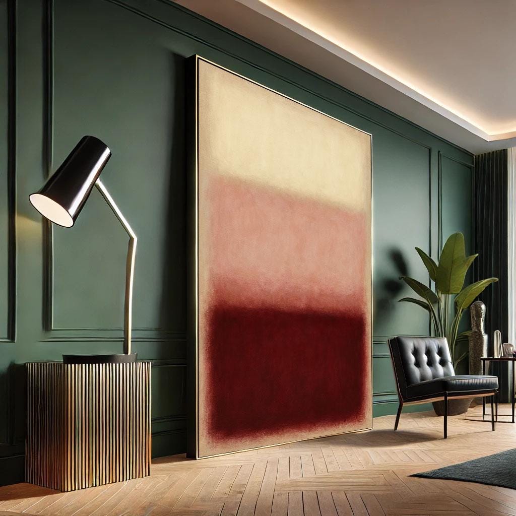 Image 6 of Mark Rothko Beige and Burgundy Canvas Iconic Color Field Painting Reproduction for Bold Modern Interiors