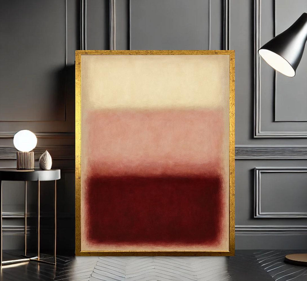 Mark Rothko Beige and Burgundy Canvas Iconic Color Field Painting Reproduction for Bold Modern Interiors