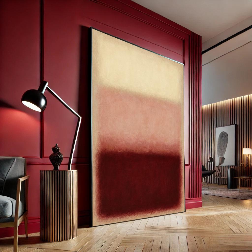 Image 4 of Mark Rothko Beige and Burgundy Canvas Iconic Color Field Painting Reproduction for Bold Modern Interiors