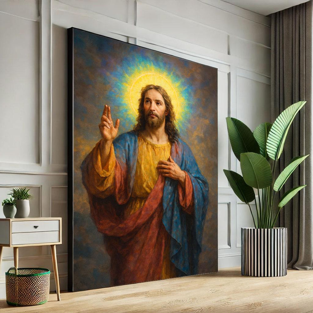 Radiant Jesus Canvas Print, Spiritual Home Decor