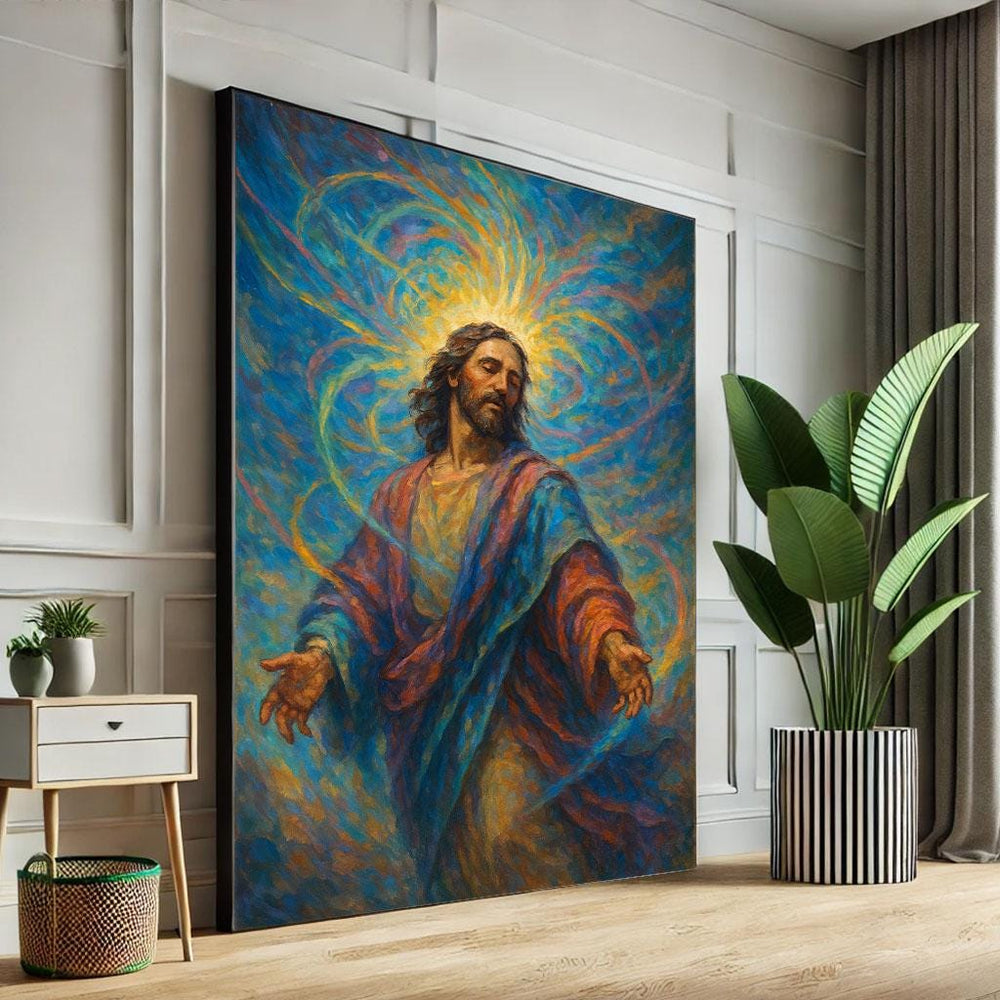 Radiant Jesus Canvas Print: Spiritual Statement Decor