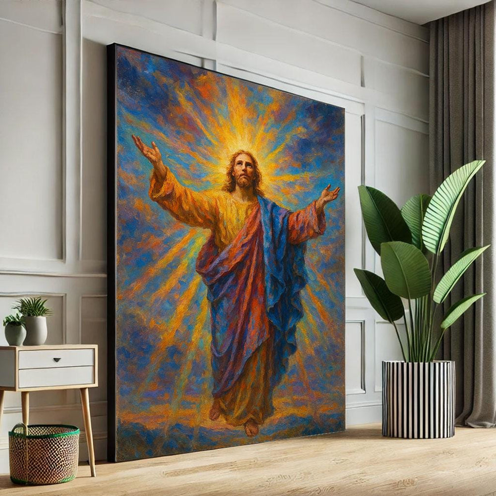 Radiant Jesus Canvas Print | Spiritual Decor, Statement Piece