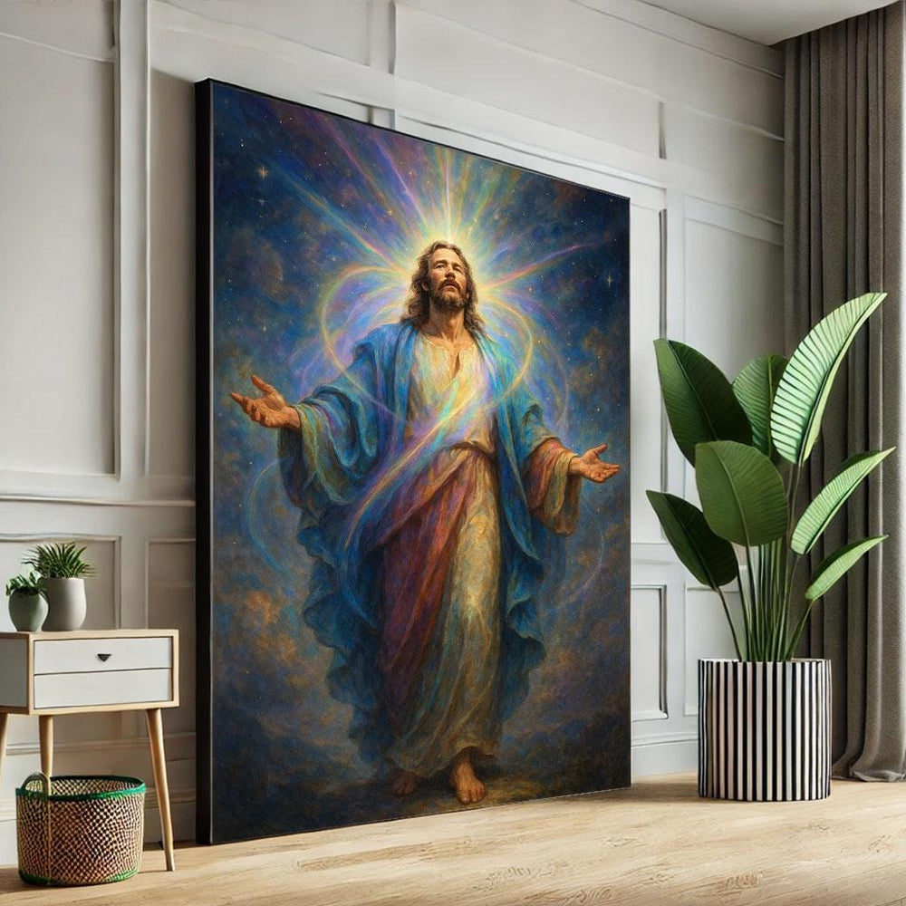 Radiant Jesus Canvas Print, Spiritual Decor