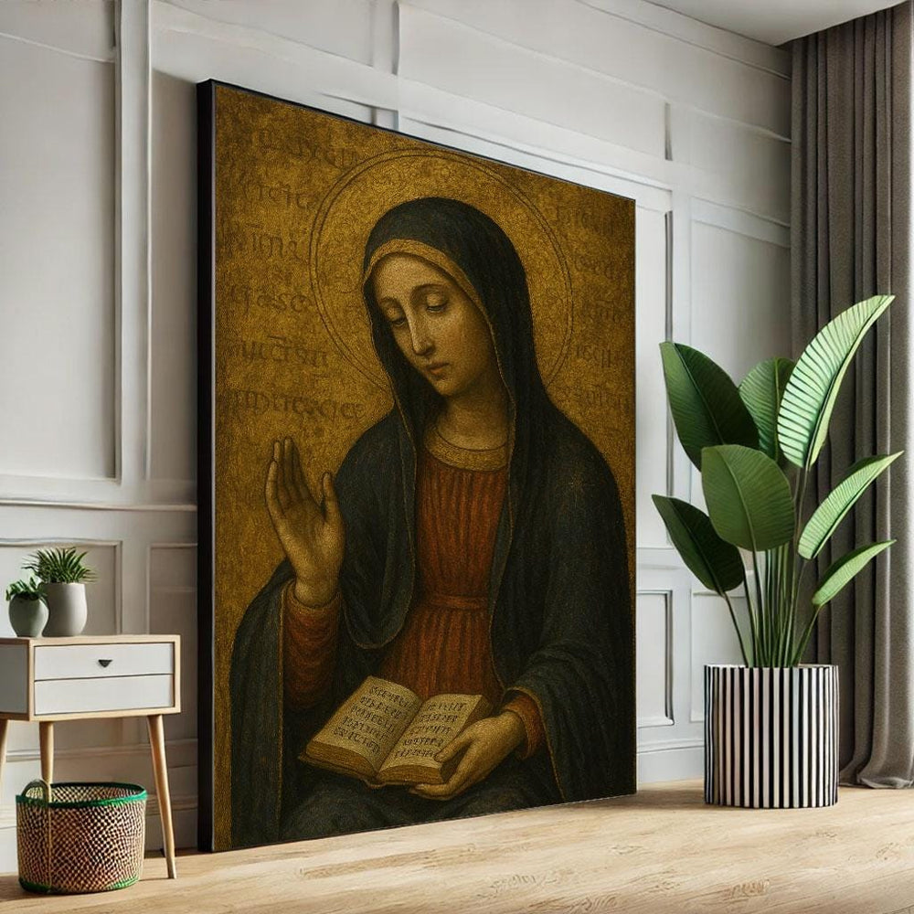 Virgin Mary Canvas Print, Serene Religious Wall Art