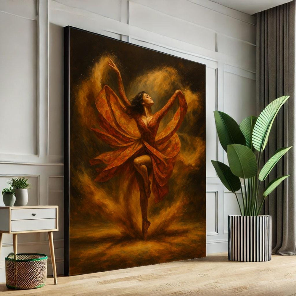 Ethereal Ballerina Canvas Print, Warm Tones Art, Living Room Decor