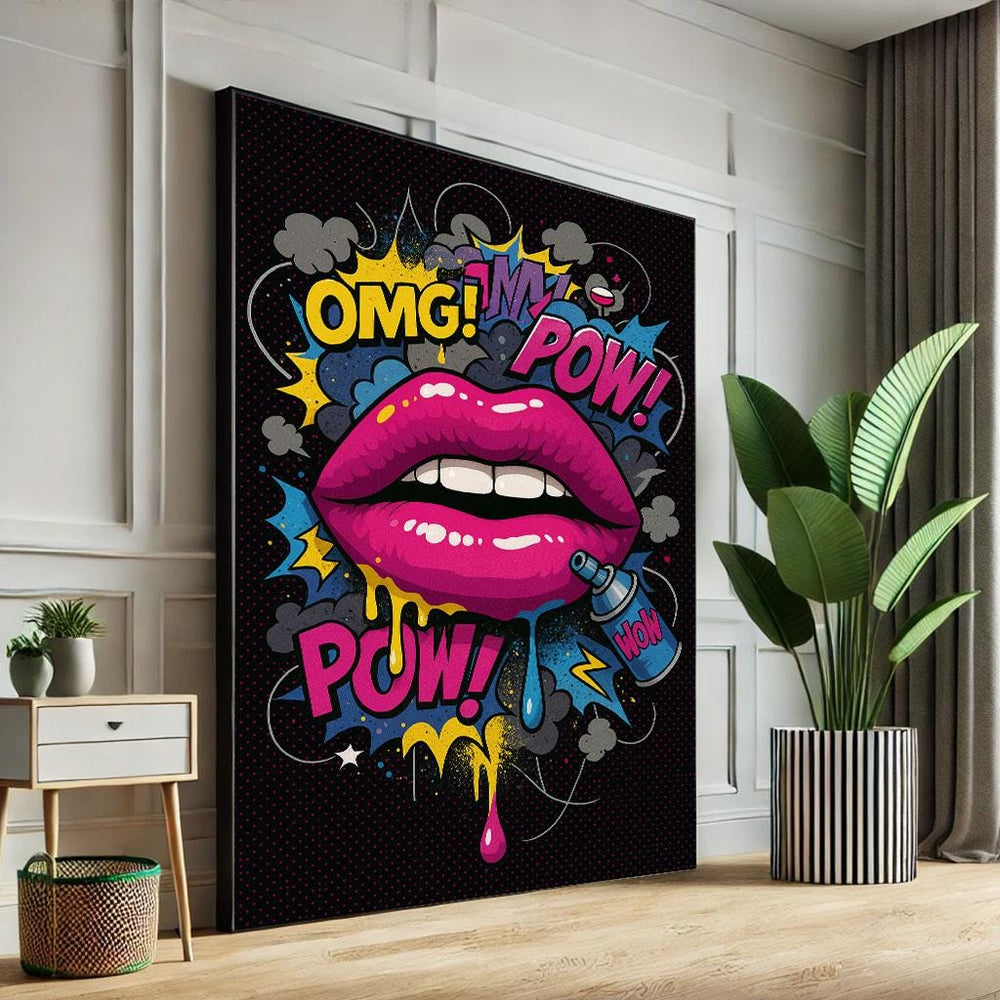 Pop Art Lips Canvas Print – Vibrant Modern Wall Decor