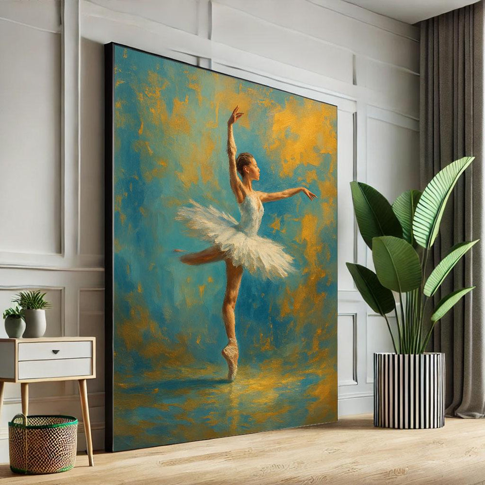 Ballerina Canvas Print, Elegant Dance Wall Art