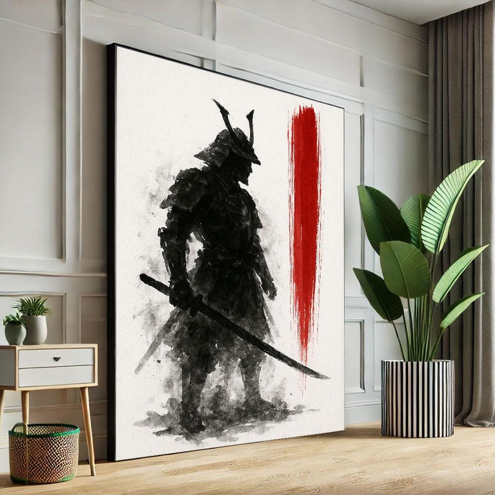 Samurai Warrior Canvas Print, Bold Oriental Wall Art