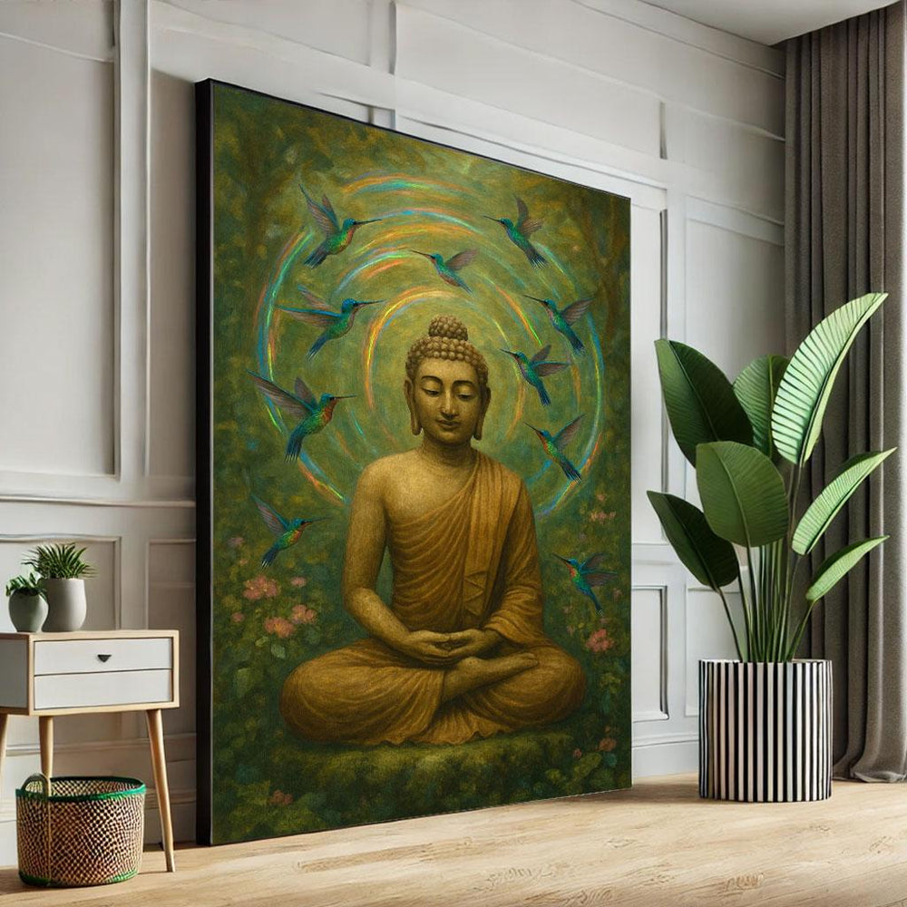 Tranquil Buddha Meditation Canvas Wall Art Print  Zen Spiritual Living Room Decor  Ready to Hang