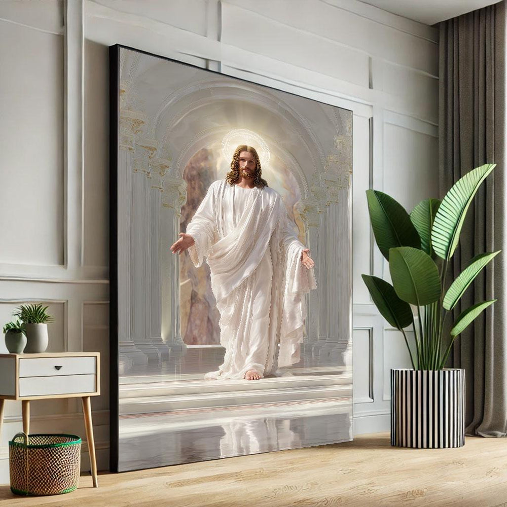 Radiant Jesus Canvas Print, Spiritual Home Decor