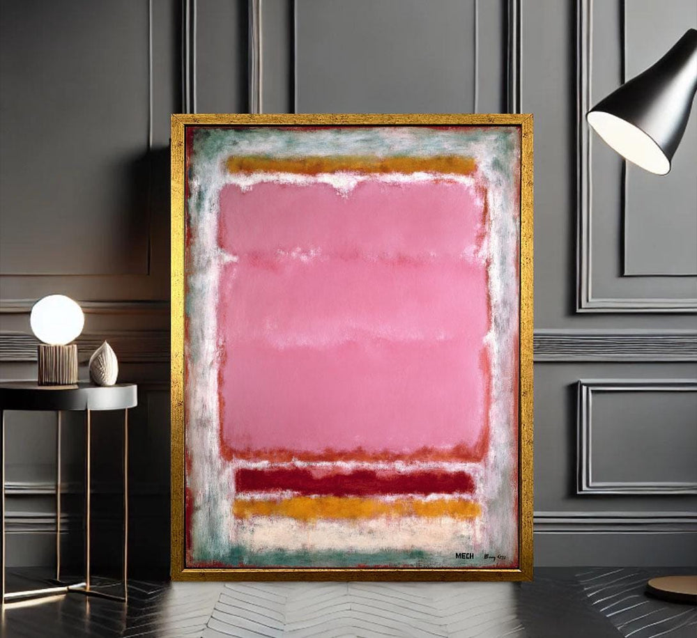 Rothko Inspired Pink & Orange Color Field Canvas Painting