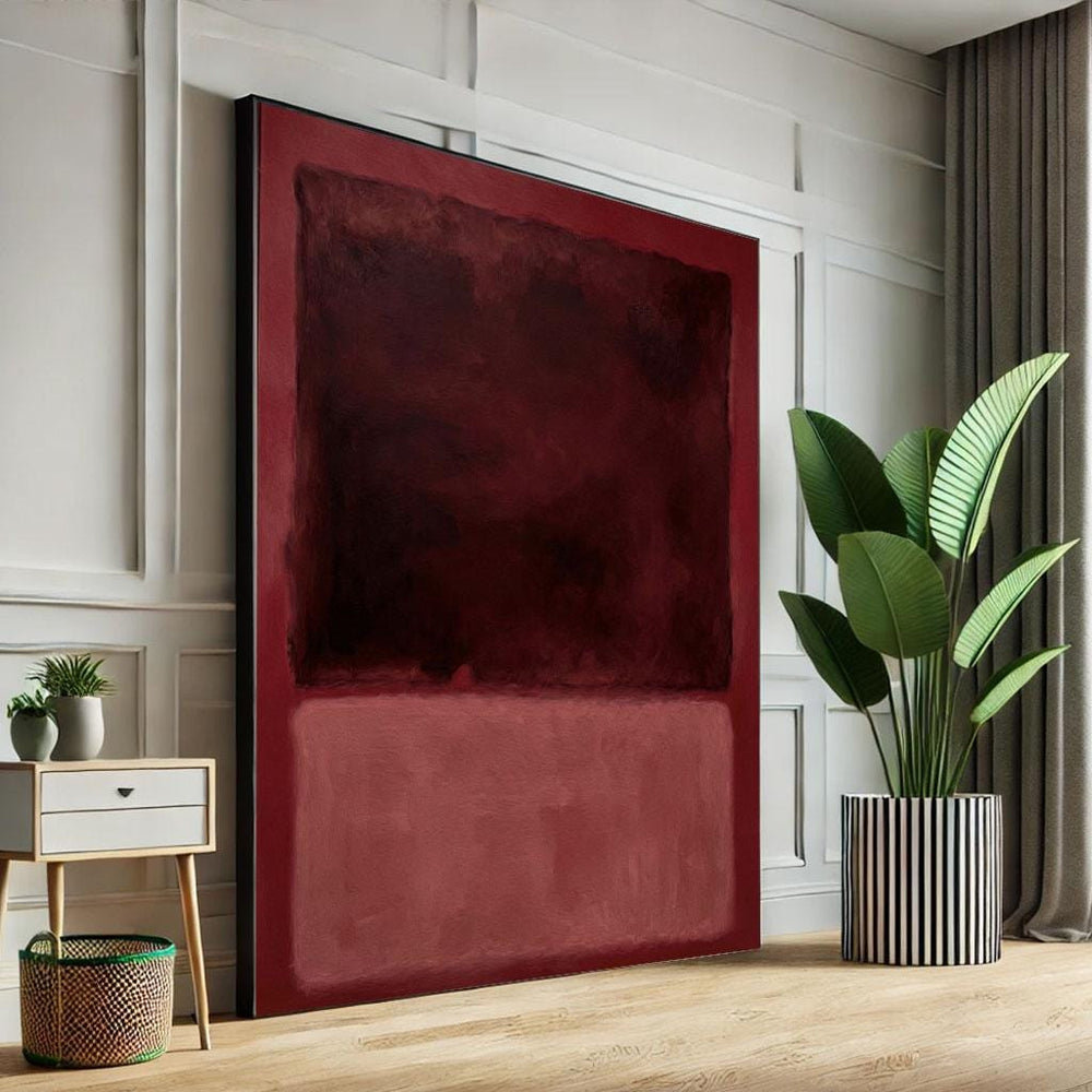 Mark Rothko Style Canvas Print, Deep Burgundy Modern Art