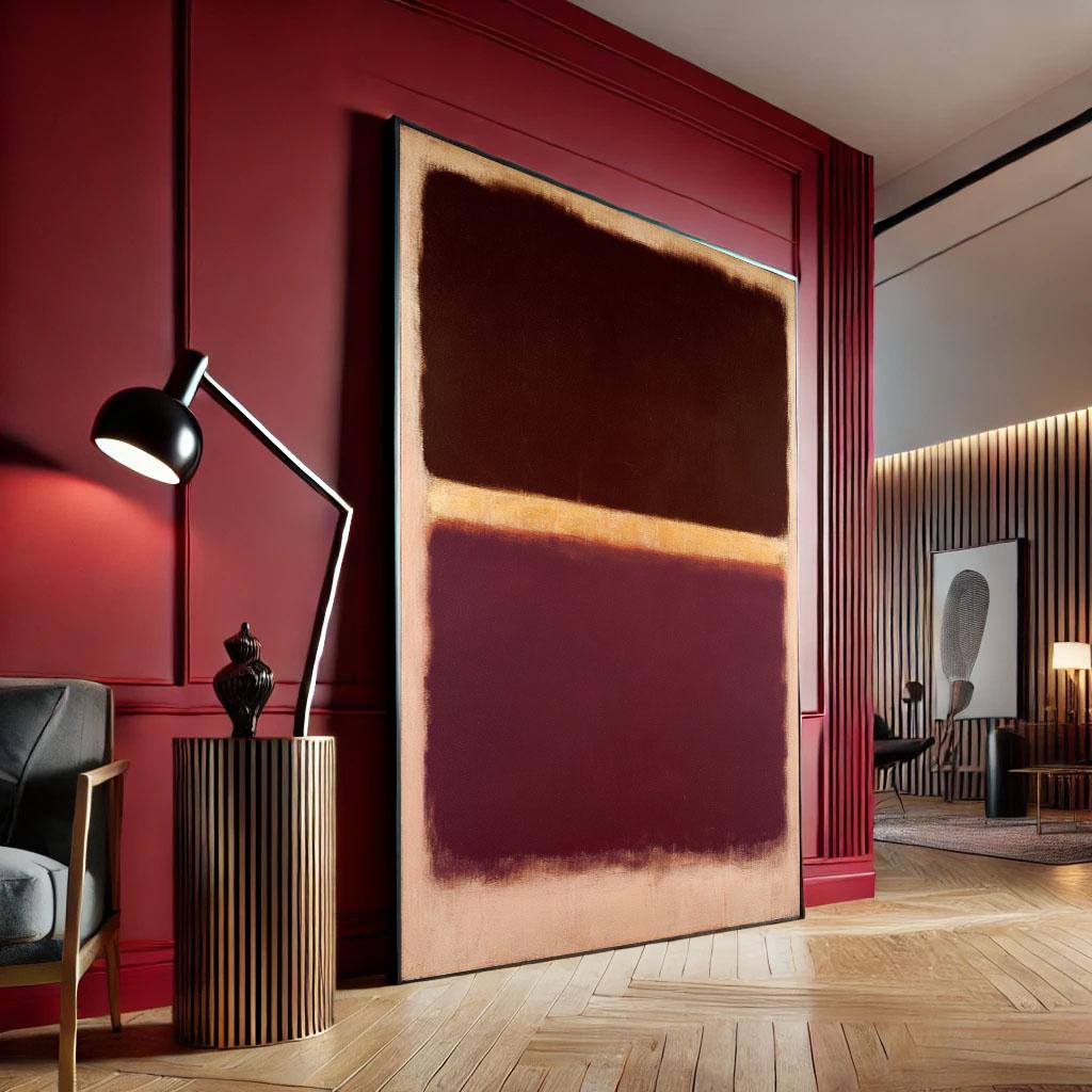 Image 4 of Mark Rothko Burgundy Plum Canvas Wall Art Print | Modern Living Room Decor | Statement Piece