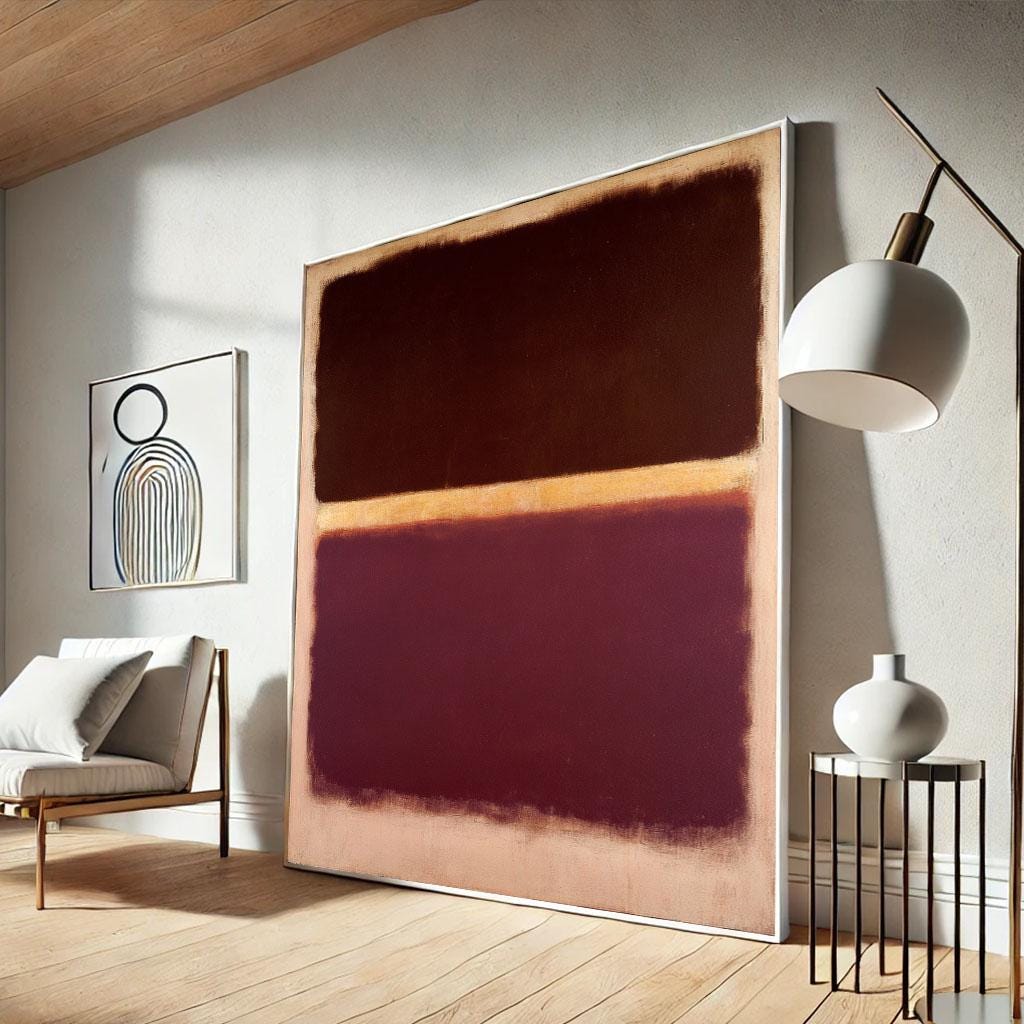 Image 3 of Mark Rothko Burgundy Plum Canvas Wall Art Print | Modern Living Room Decor | Statement Piece