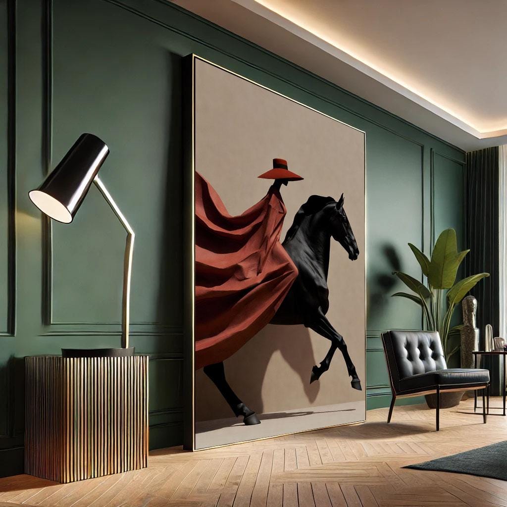 Image 6 of Dynamic Horse Rider Canvas Wall Art Print | Modern Living Room Decor | Statement Piece