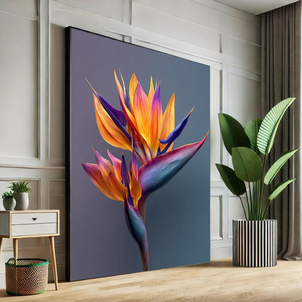 Bird of Paradise Canvas Print, Vibrant Floral Wall Art