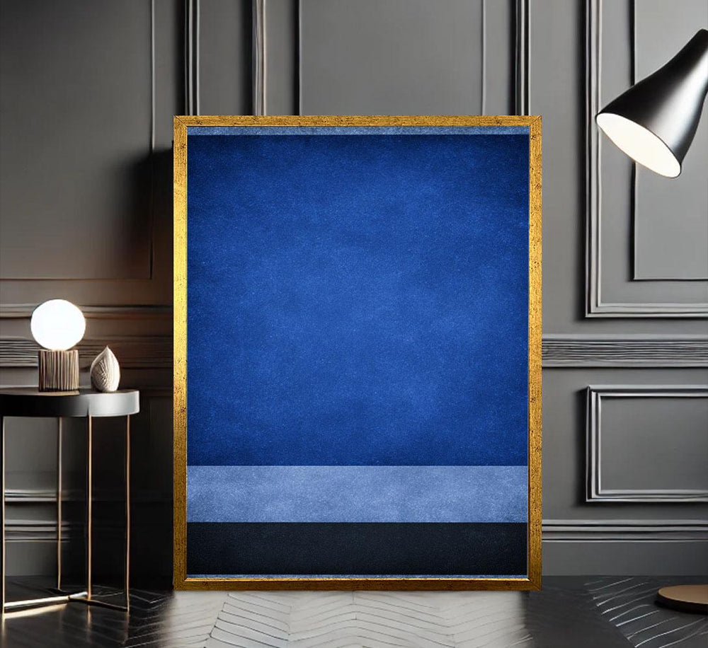 Rothko Style Canvas Print: Deep Blue Teal Modern Art
