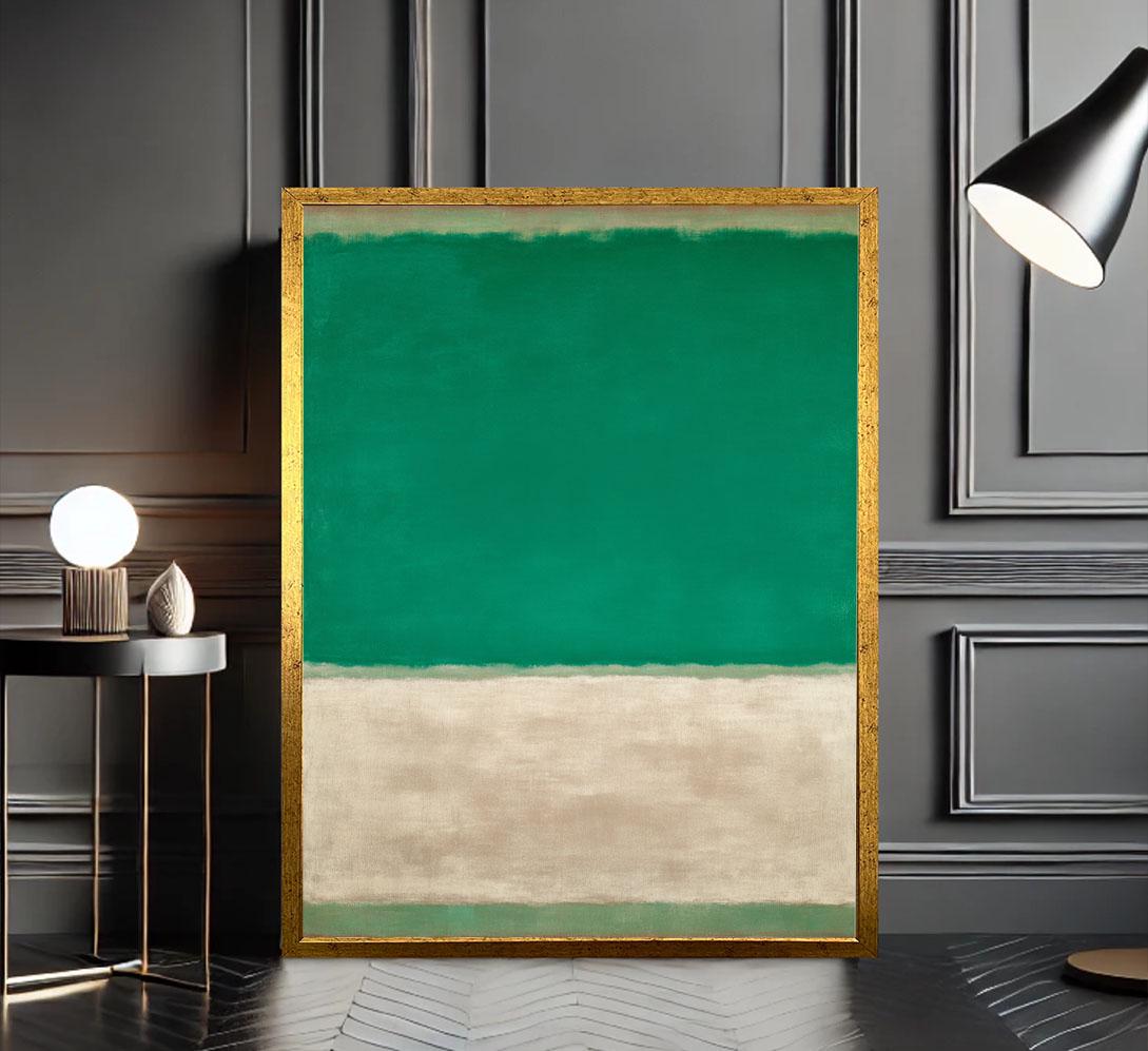 Image 2 of Mark Rothko Emerald Green Beige Canvas Wall Art Print | Minimalist Office Decor | Art Collectors