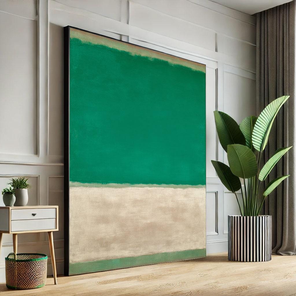 Image 5 of Mark Rothko Emerald Green Beige Canvas Wall Art Print | Minimalist Office Decor | Art Collectors