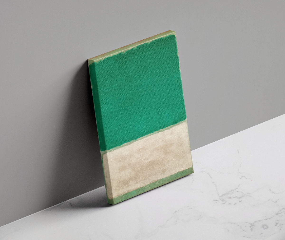 Image 1 of Mark Rothko Emerald Green Beige Canvas Wall Art Print | Minimalist Office Decor | Art Collectors