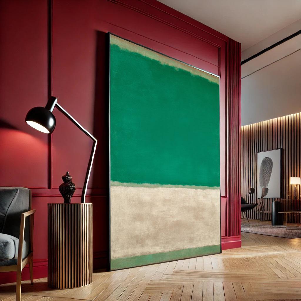 Image 4 of Mark Rothko Emerald Green Beige Canvas Wall Art Print | Minimalist Office Decor | Art Collectors
