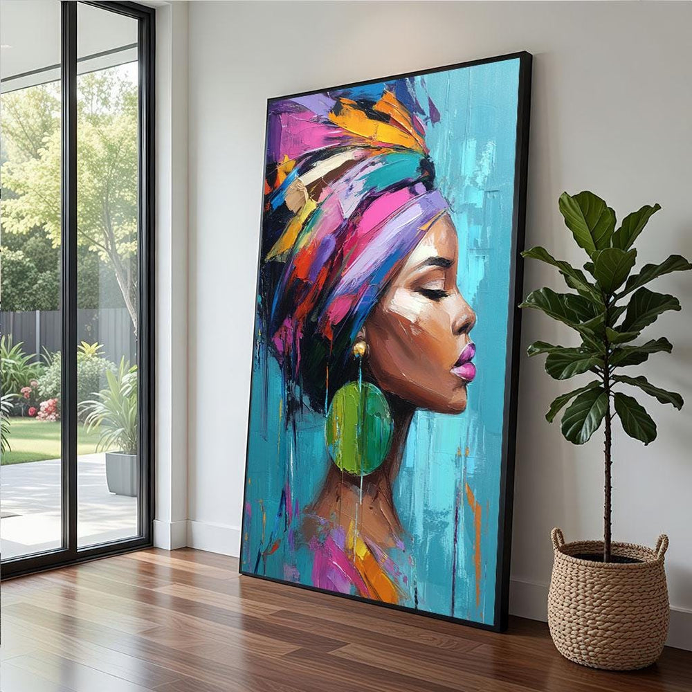 Colorful Abstract Portrait Canvas  Modern Expression