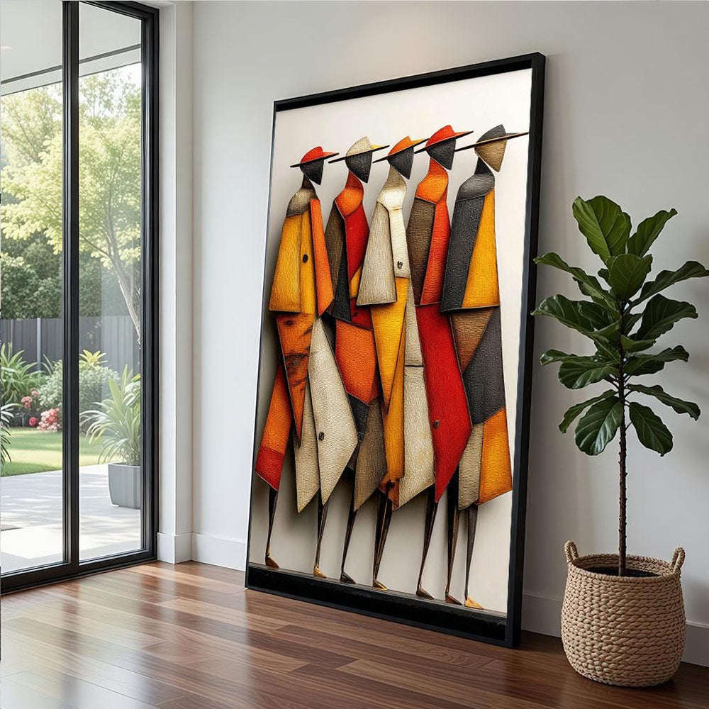 Abstract Modernist Canvas  Mid-Century Geometric Art