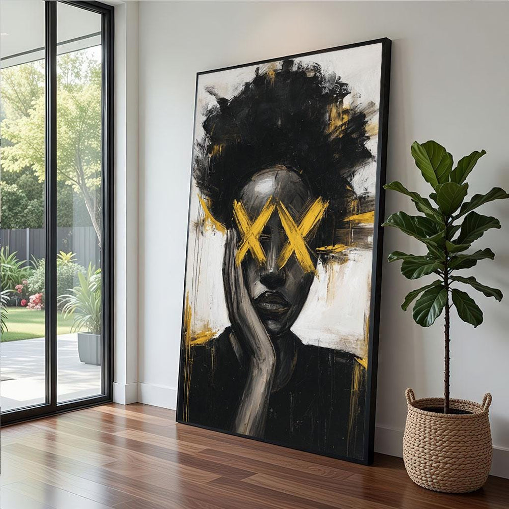 Abstract Expressionist Portrait Canvas  Modern Art Style