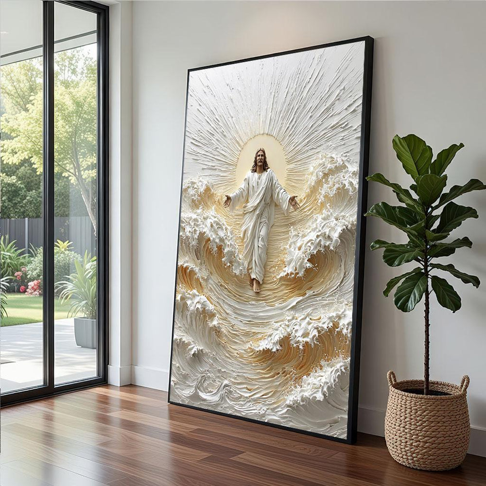 Jesus Walking On Water Canvas  Divine Spiritual Art