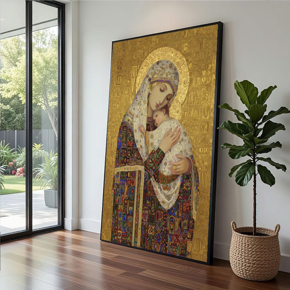 Madonna And Child Canvas  Byzantine Icon Art