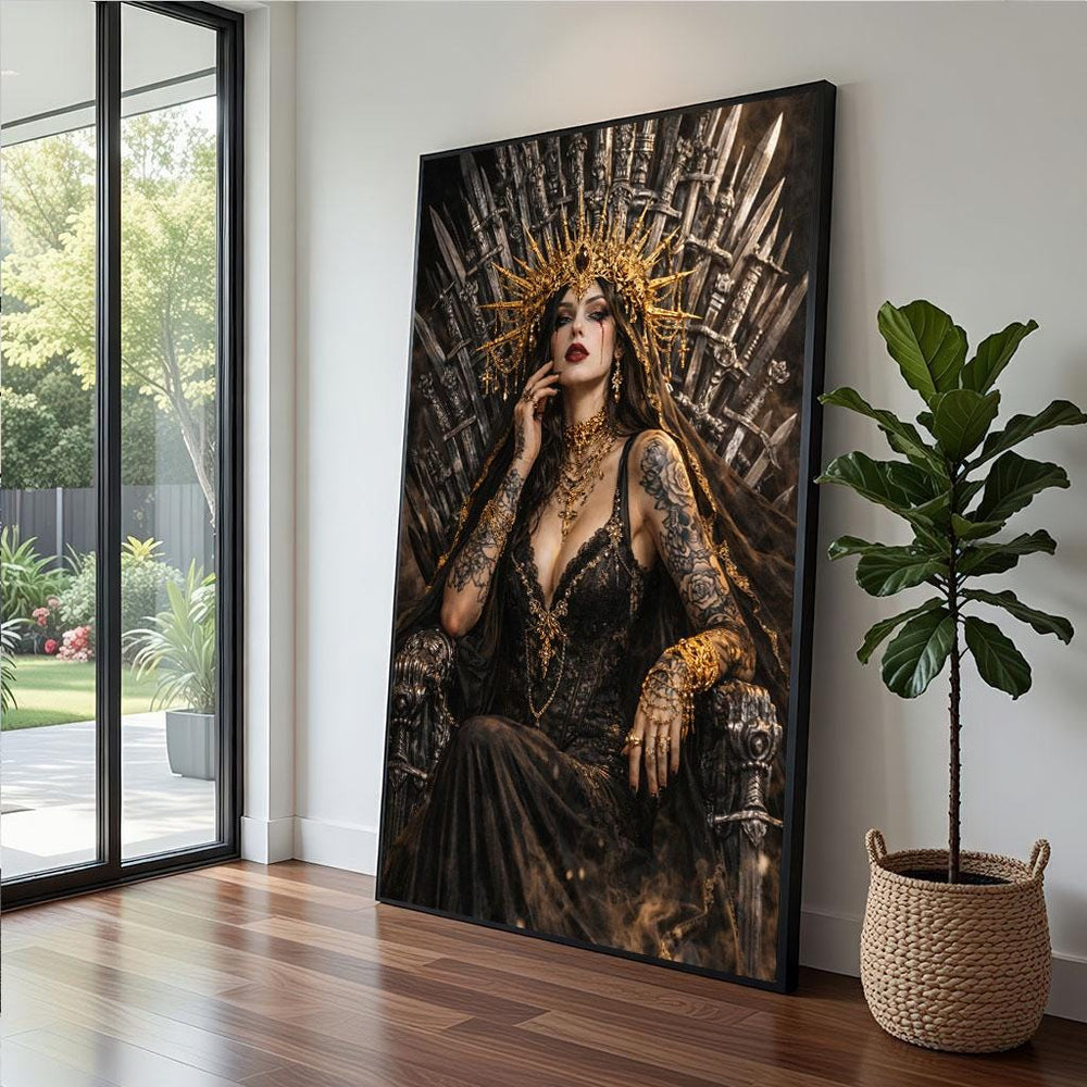 Regal Gothic Portrait Canvas  Dark Fantasy Art Style